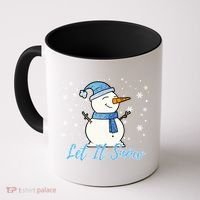 Cute Snowman Let It Snow Christmas Holiday Coffee Mug thumb 0