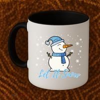 Cute Snowman Let It Snow Christmas Holiday Coffee Mug thumb 2