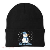 Cute Snowman Let It Snow Christmas Holiday Beanie thumb 0
