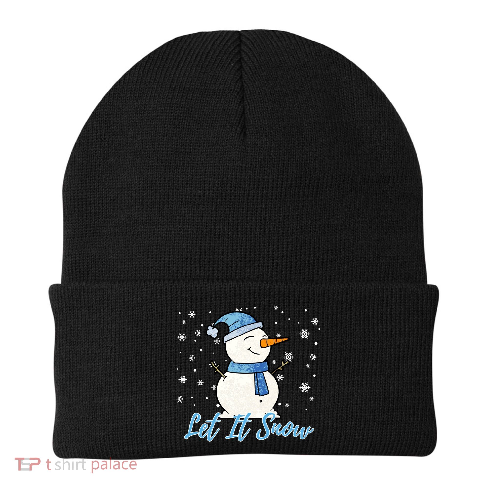Cute Snowman Let It Snow Christmas Holiday Beanie