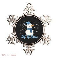 Cute Snowman Let It Snow Christmas Holiday Ornament thumb 0
