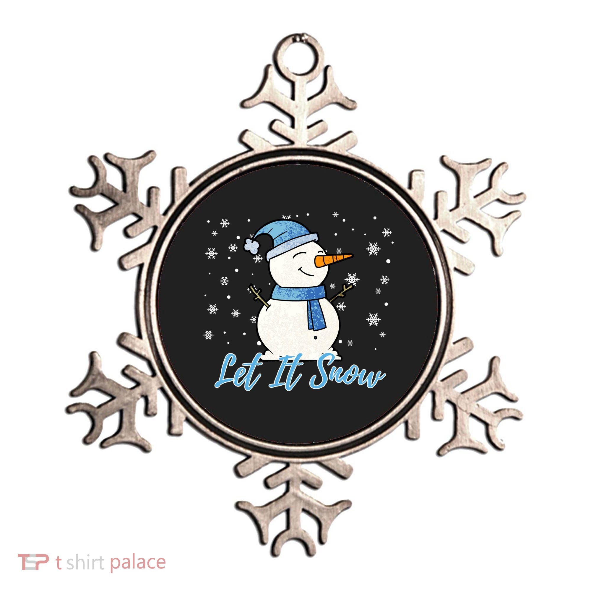Cute Snowman Let It Snow Christmas Holiday Ornament