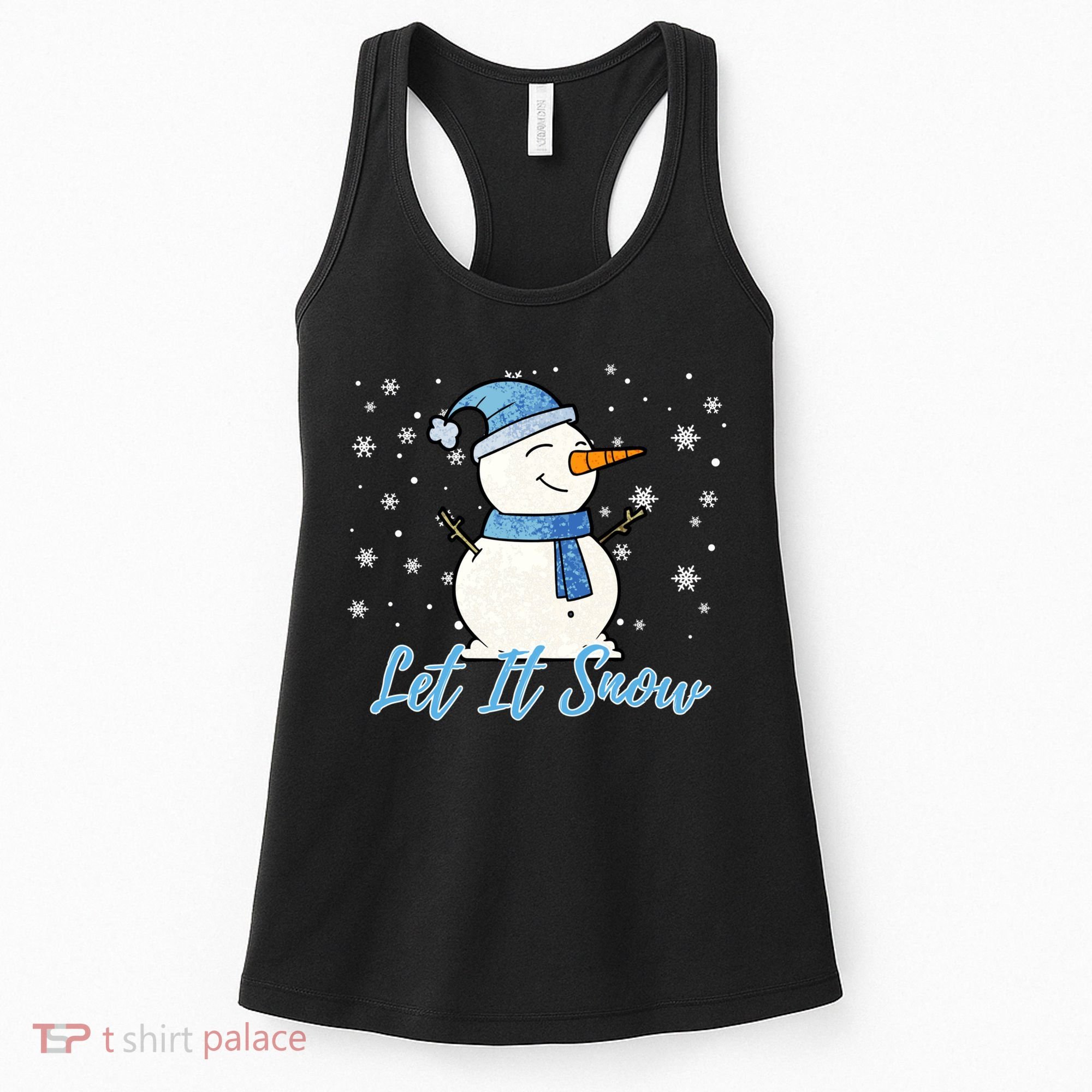 Cute Snowman Let It Snow Christmas Holiday Women's Tank Top
