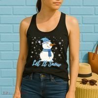 Cute Snowman Let It Snow Christmas Holiday Women's Tank Top thumb 2