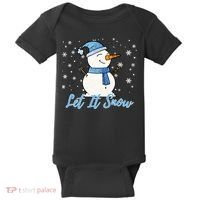 Cute Snowman Let It Snow Christmas Holiday Baby Bodysuit thumb 0