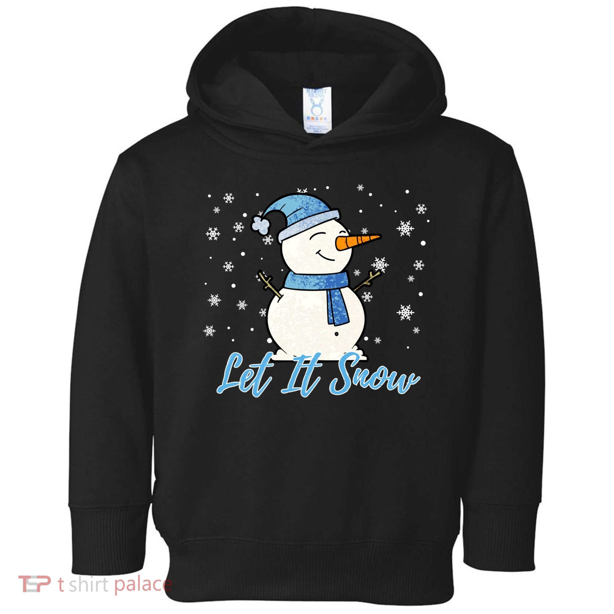 Cute Snowman Let It Snow Christmas Holiday Toddler Hoodie