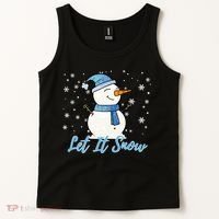 Cute Snowman Let It Snow Christmas Holiday Tank Top thumb 2