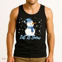 Cute Snowman Let It Snow Christmas Holiday Tank Top thumb 3