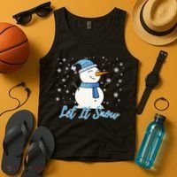 Cute Snowman Let It Snow Christmas Holiday Tank Top thumb 4