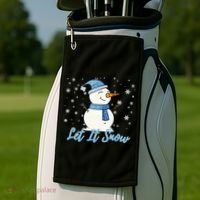 Cute Snowman Let It Snow Christmas Holiday Golf Towel thumb 2