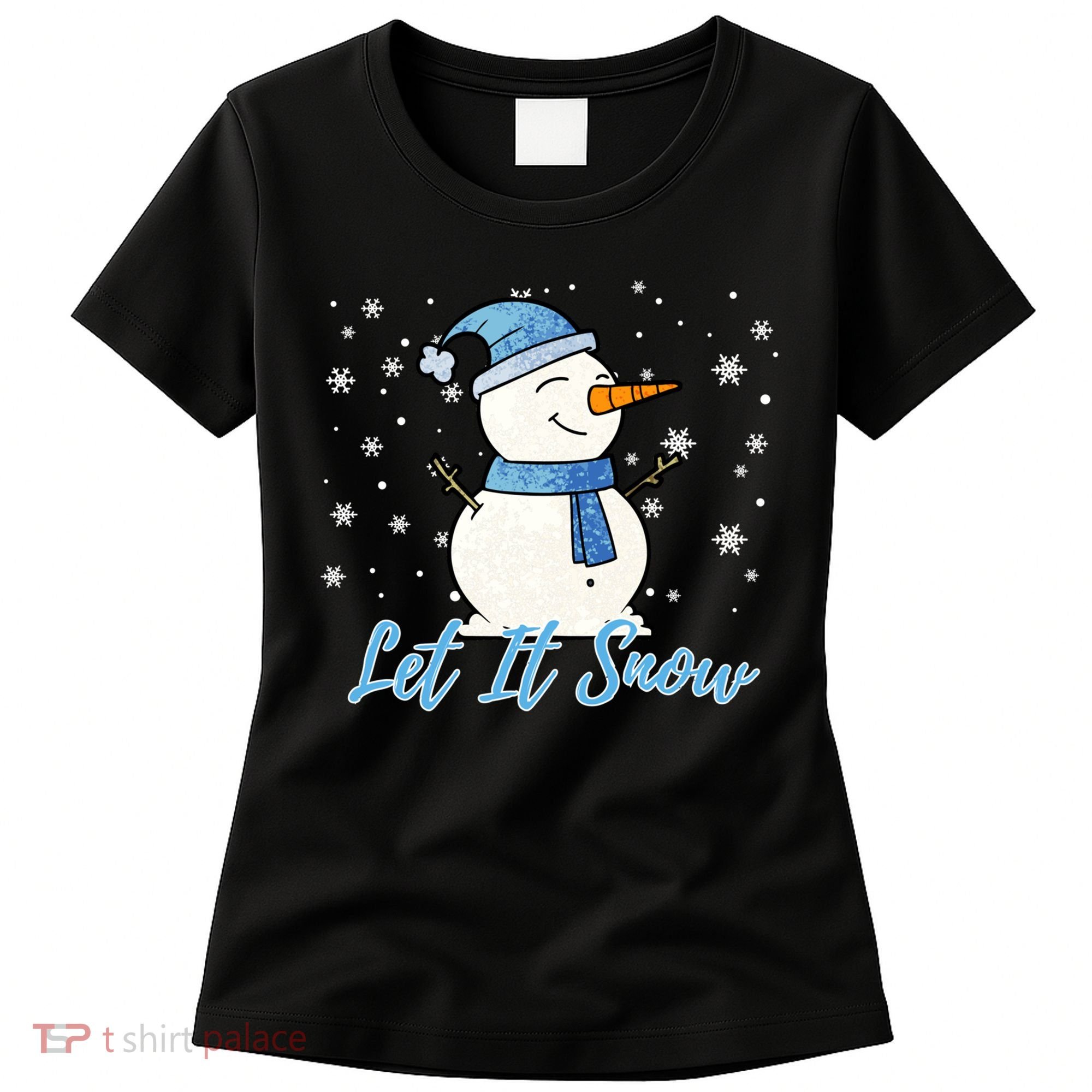 Cute Snowman Let It Snow Christmas Holiday Women's T-Shirt