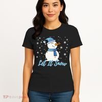 Cute Snowman Let It Snow Christmas Holiday Women's T-Shirt thumb 4
