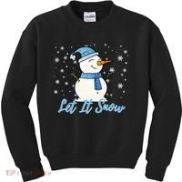 Cute Snowman Let It Snow Christmas Holiday Kids Sweatshirt thumb 0