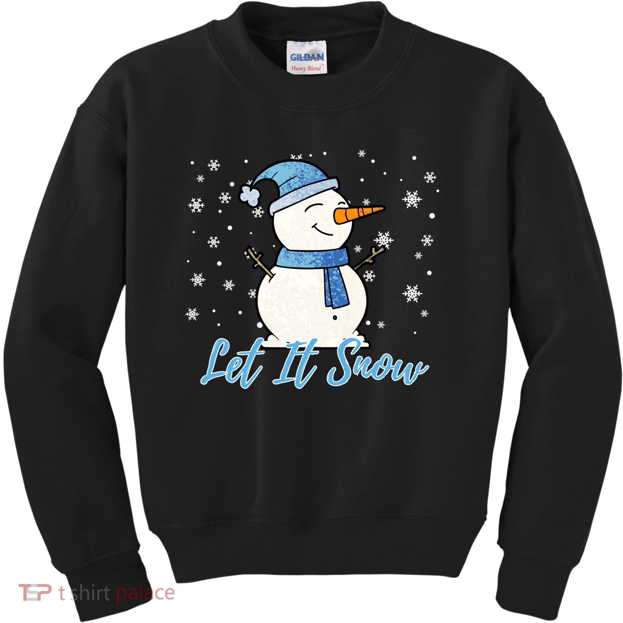Cute Snowman Let It Snow Christmas Holiday Kids Sweatshirt