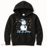 Cute Snowman Let It Snow Christmas Holiday Kids Hoodie thumb 0