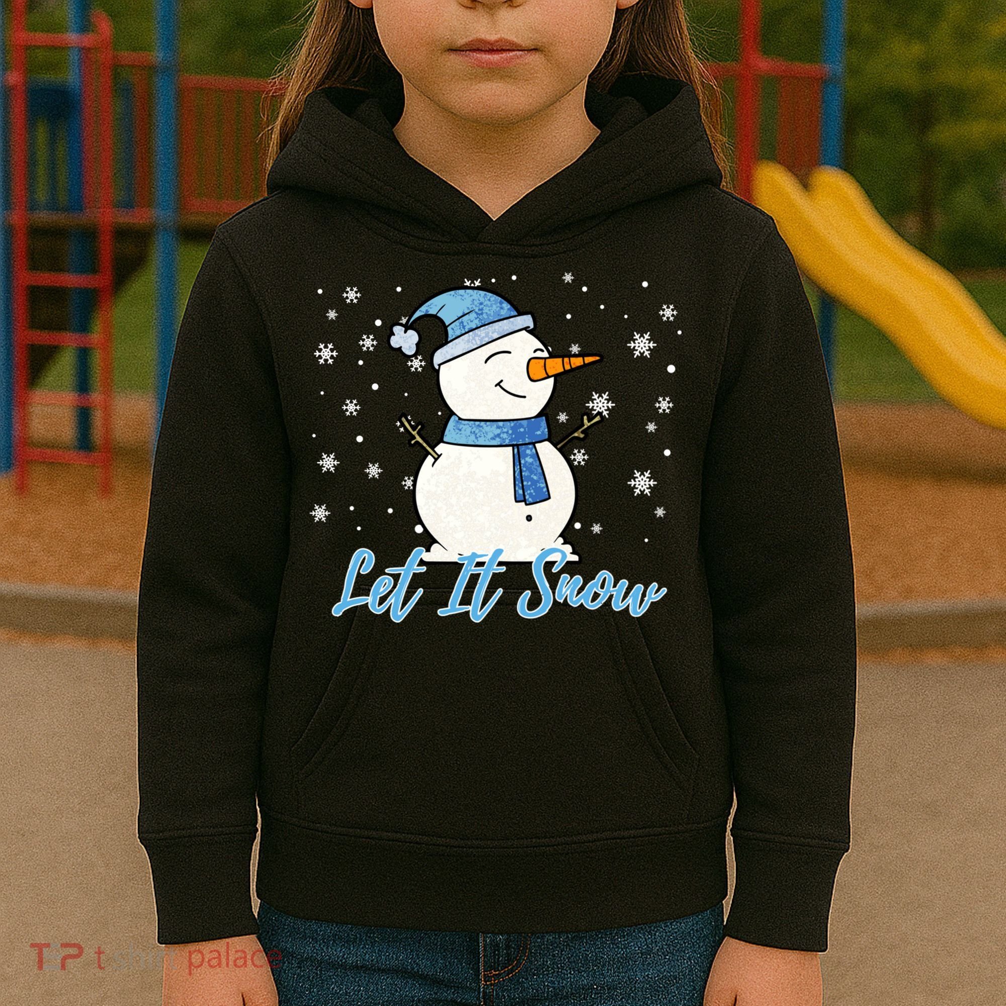 Cute Snowman Let It Snow Christmas Holiday Kids Hoodie