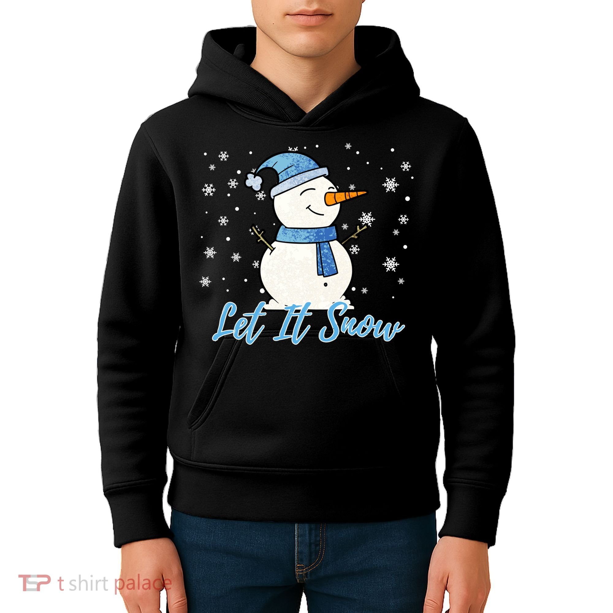 Cute Snowman Let It Snow Christmas Holiday Kids Hoodie