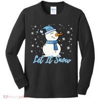 Cute Snowman Let It Snow Christmas Holiday Kids Long Sleeve Shirt thumb 0