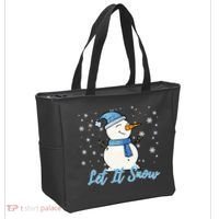 Cute Snowman Let It Snow Christmas Holiday Tote Bag thumb 2