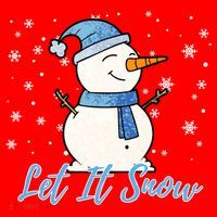 Cute Snowman Let It Snow Christmas Holiday Santa Hat thumb 1