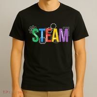 Colorful Steam Letters For Steam Program Teacher And Student T-Shirt thumb 3