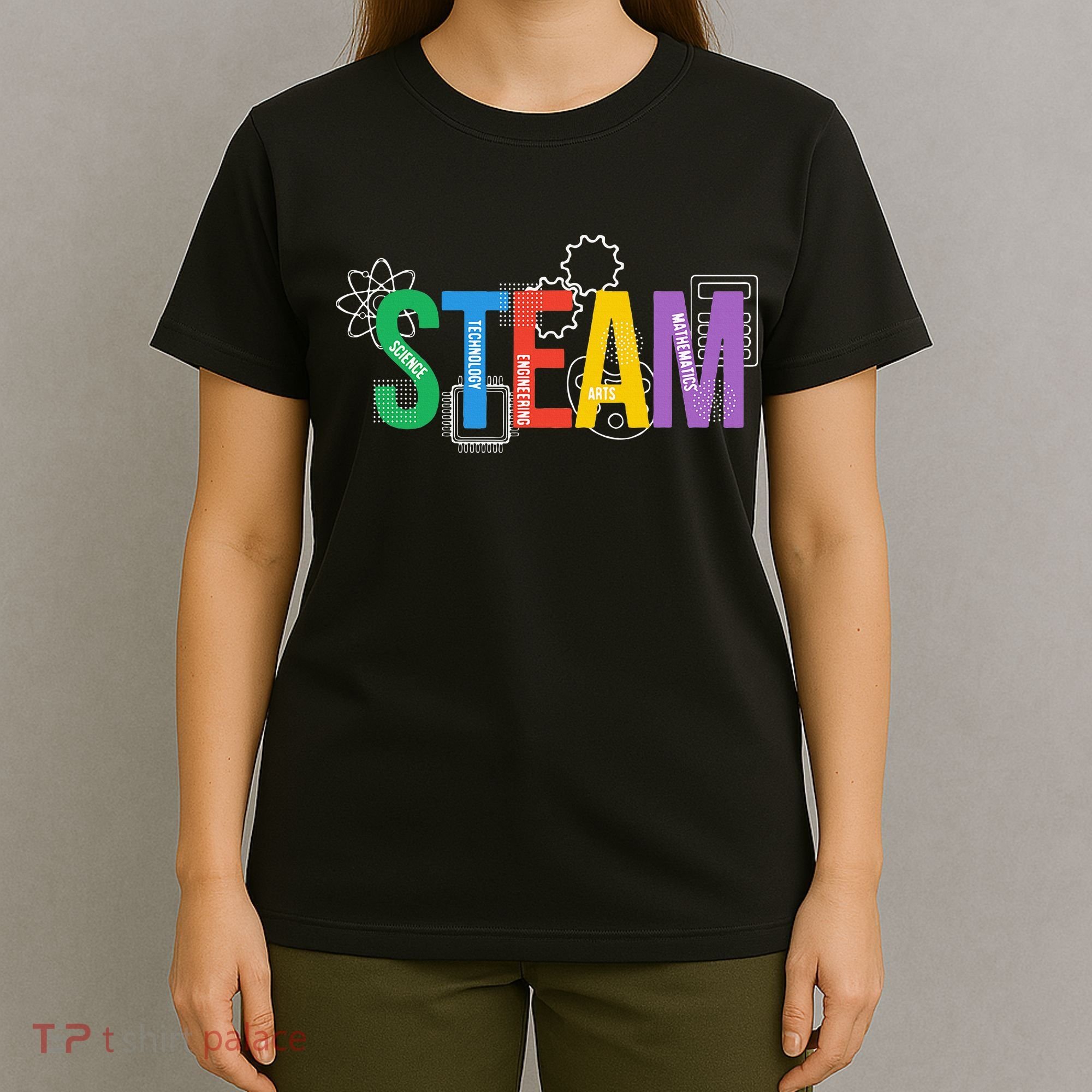 Colorful Steam Letters For Steam Program Teacher And Student T-Shirt