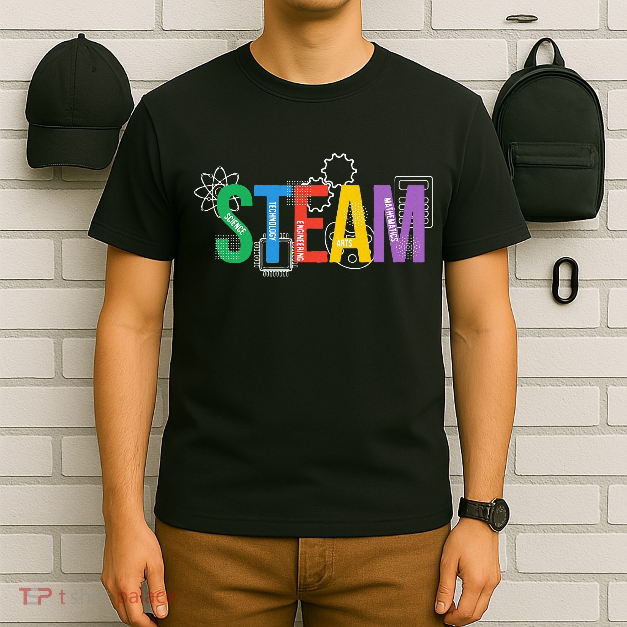 Colorful Steam Letters For Steam Program Teacher And Student T-Shirt