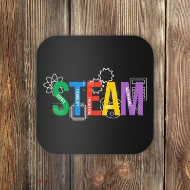 Colorful Steam Letters For Steam Program Teacher And Student Coaster