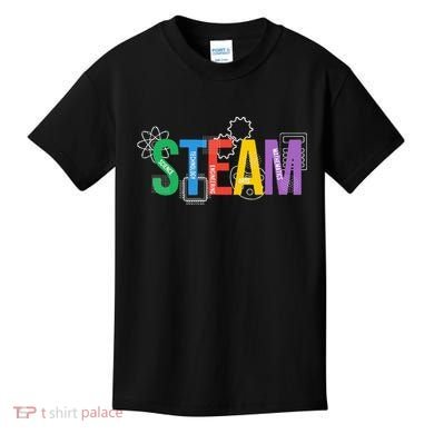 Colorful Steam Letters For Steam Program Teacher And Student Kids T-Shirt