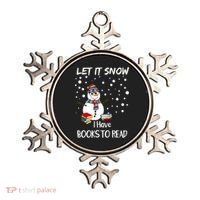 Cute Snow Let It Snow I Have Books Reader Gift Ornament thumb 0