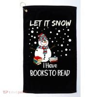 Cute Snow Let It Snow I Have Books Reader Gift Golf Towel thumb 0