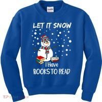 Cute Snow Let It Snow I Have Books Reader Gift Kids Sweatshirt thumb 0
