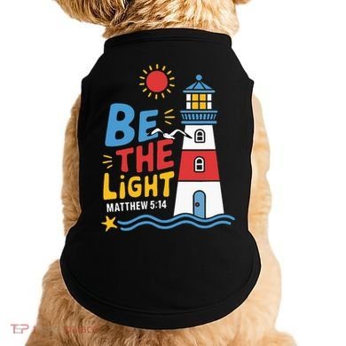 Casual Summer Lighthouse Bible verse Christian Doggie Tank