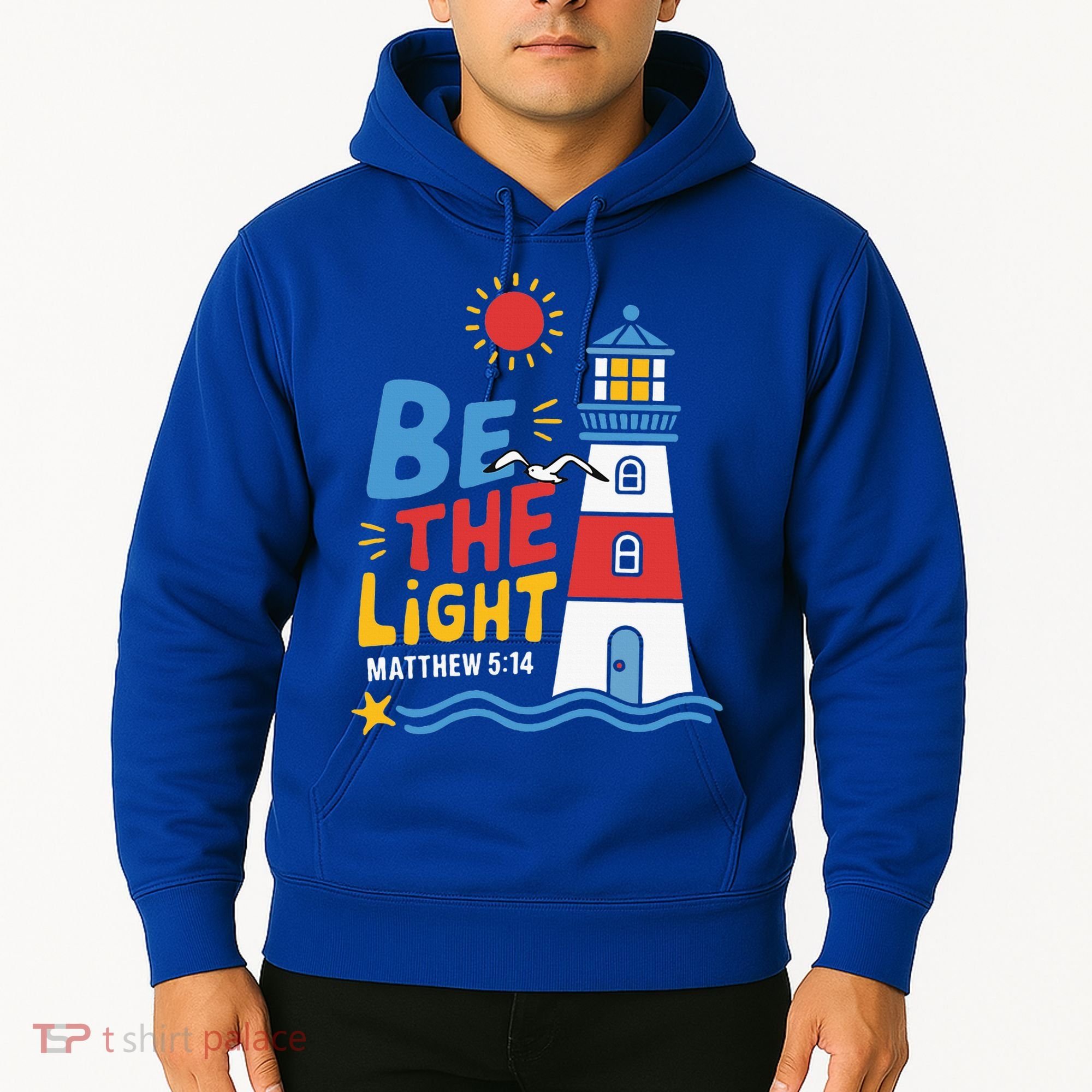 Casual Summer Lighthouse Bible verse Christian Hoodie