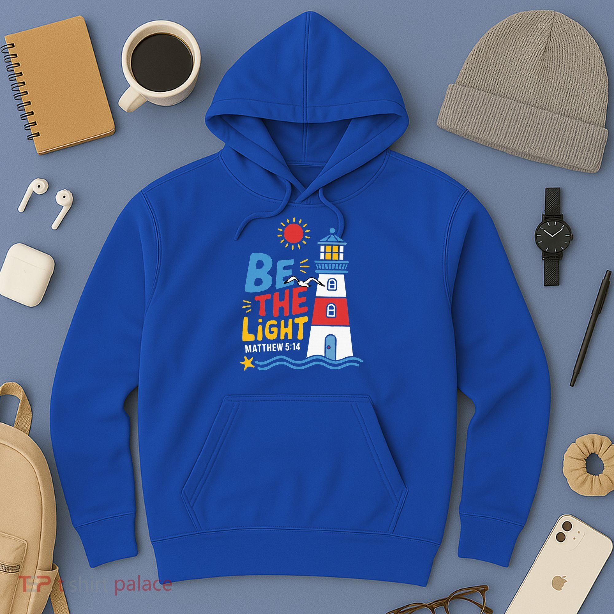 Casual Summer Lighthouse Bible verse Christian Hoodie