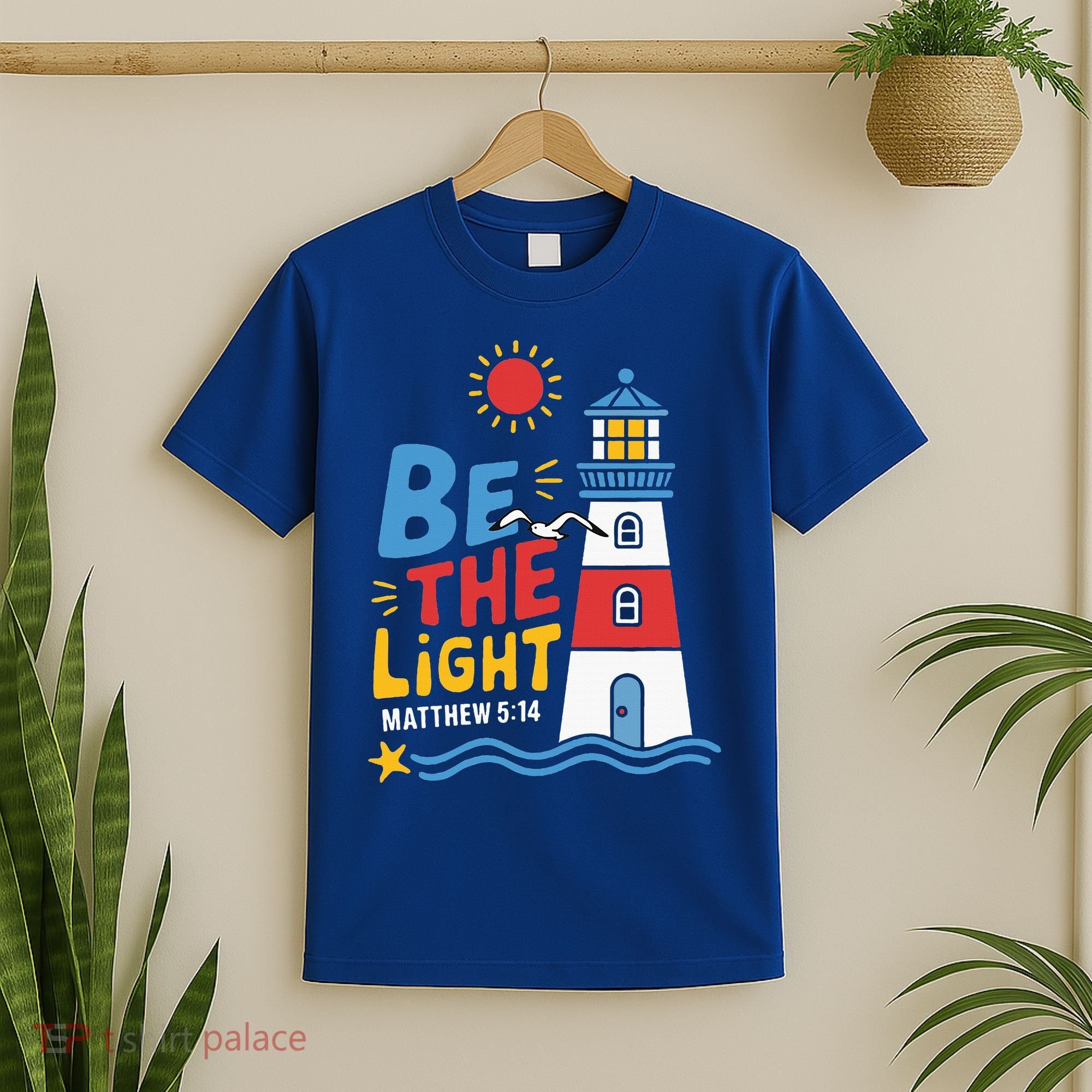 Casual Summer Lighthouse Bible verse Christian T-Shirt