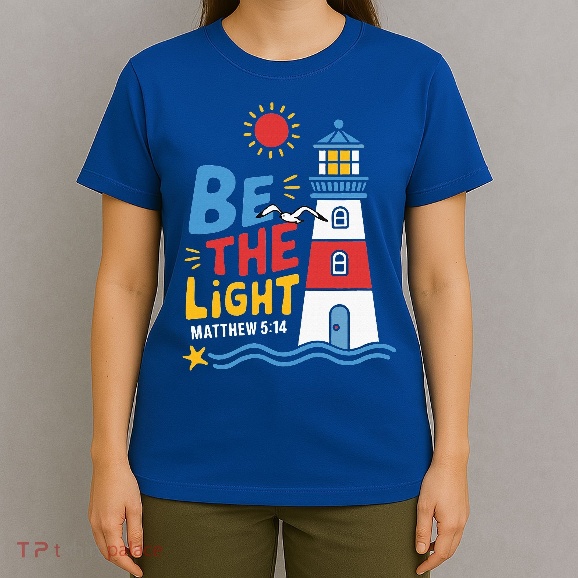 Casual Summer Lighthouse Bible verse Christian T-Shirt