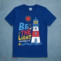 Casual Summer Lighthouse Bible verse Christian T-Shirt thumb 5