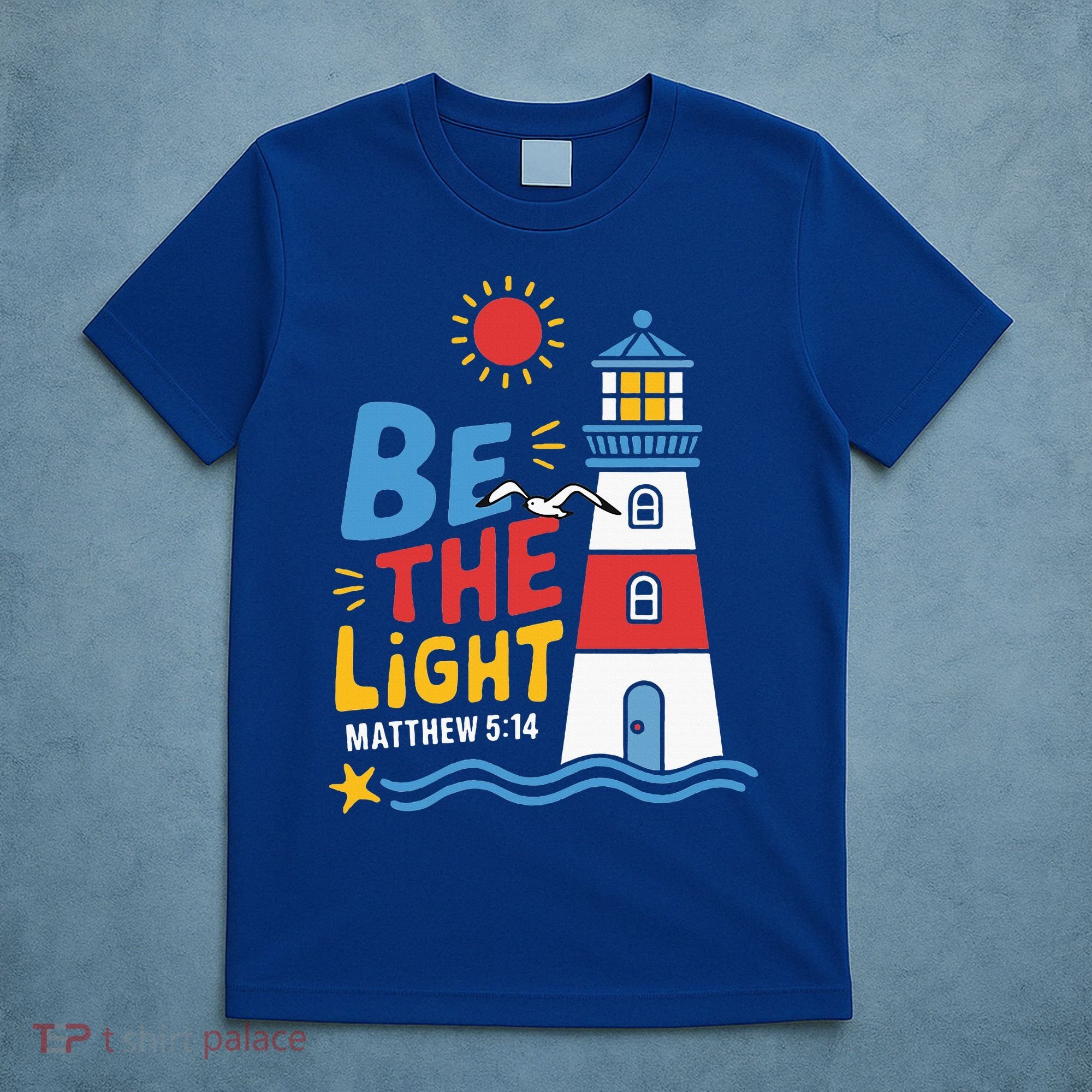 Casual Summer Lighthouse Bible verse Christian T-Shirt
