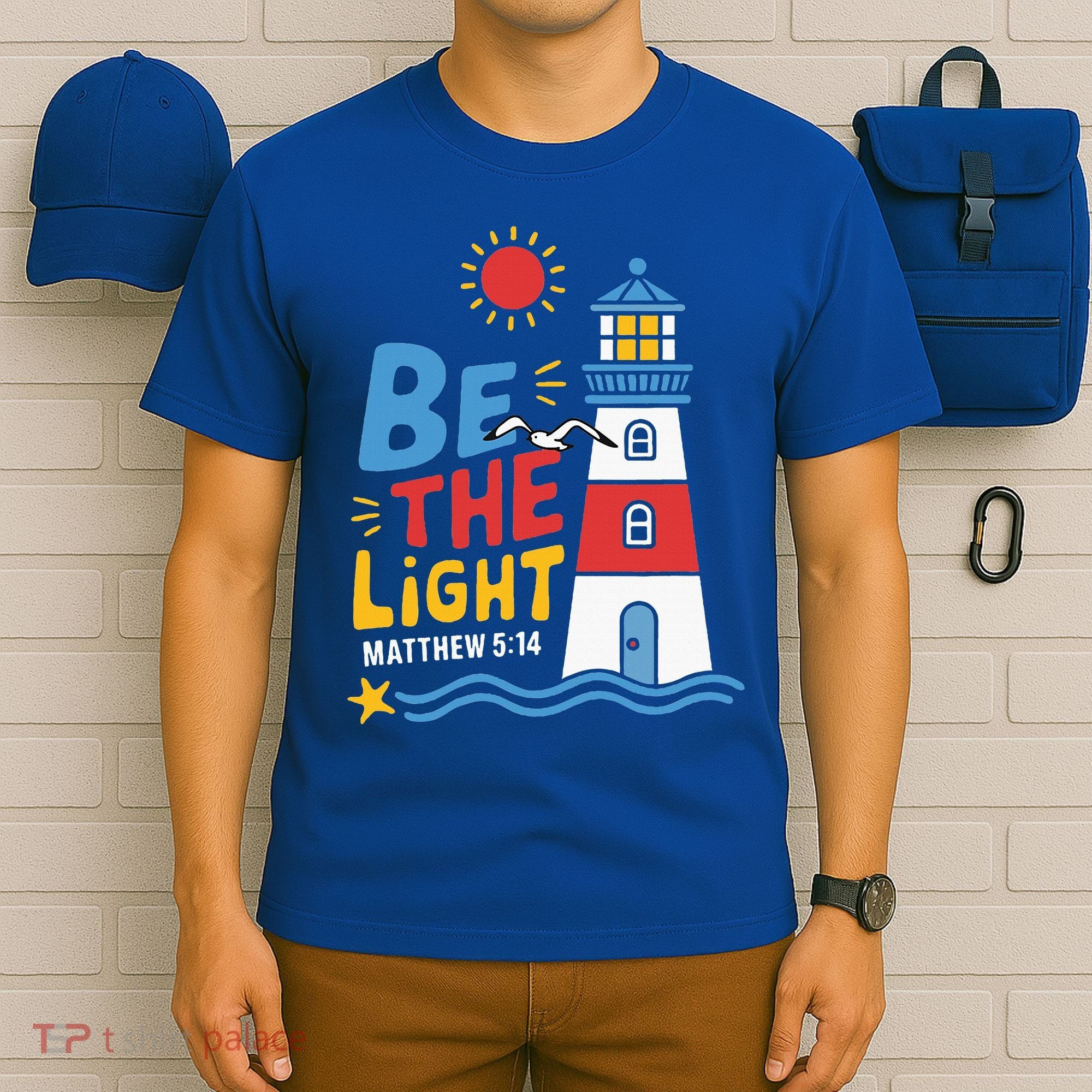 Casual Summer Lighthouse Bible verse Christian T-Shirt
