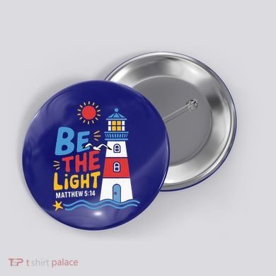 Casual Summer Lighthouse Bible verse Christian Button
