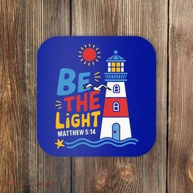 Casual Summer Lighthouse Bible verse Christian Coaster