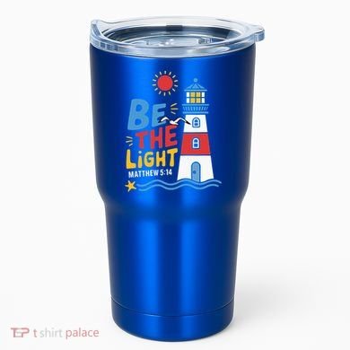 Casual Summer Lighthouse Bible verse Christian Tumbler