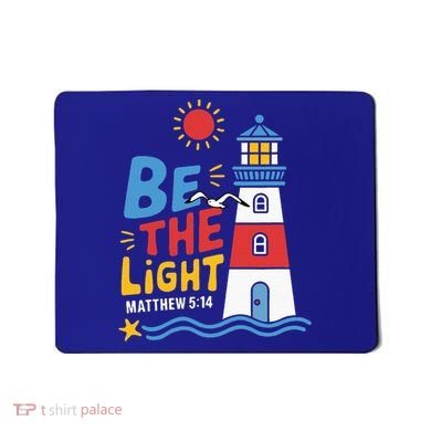 Casual Summer Lighthouse Bible verse Christian Mousepad