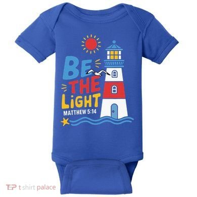 Casual Summer Lighthouse Bible verse Christian Baby Bodysuit