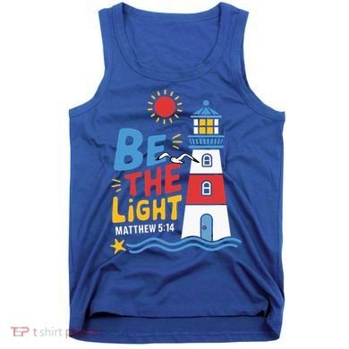 Casual Summer Lighthouse Bible verse Christian Tank Top