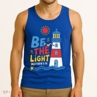 Casual Summer Lighthouse Bible verse Christian Tank Top thumb 3
