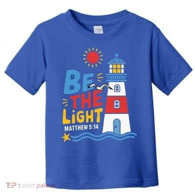 Casual Summer Lighthouse Bible verse Christian Toddler T-Shirt
