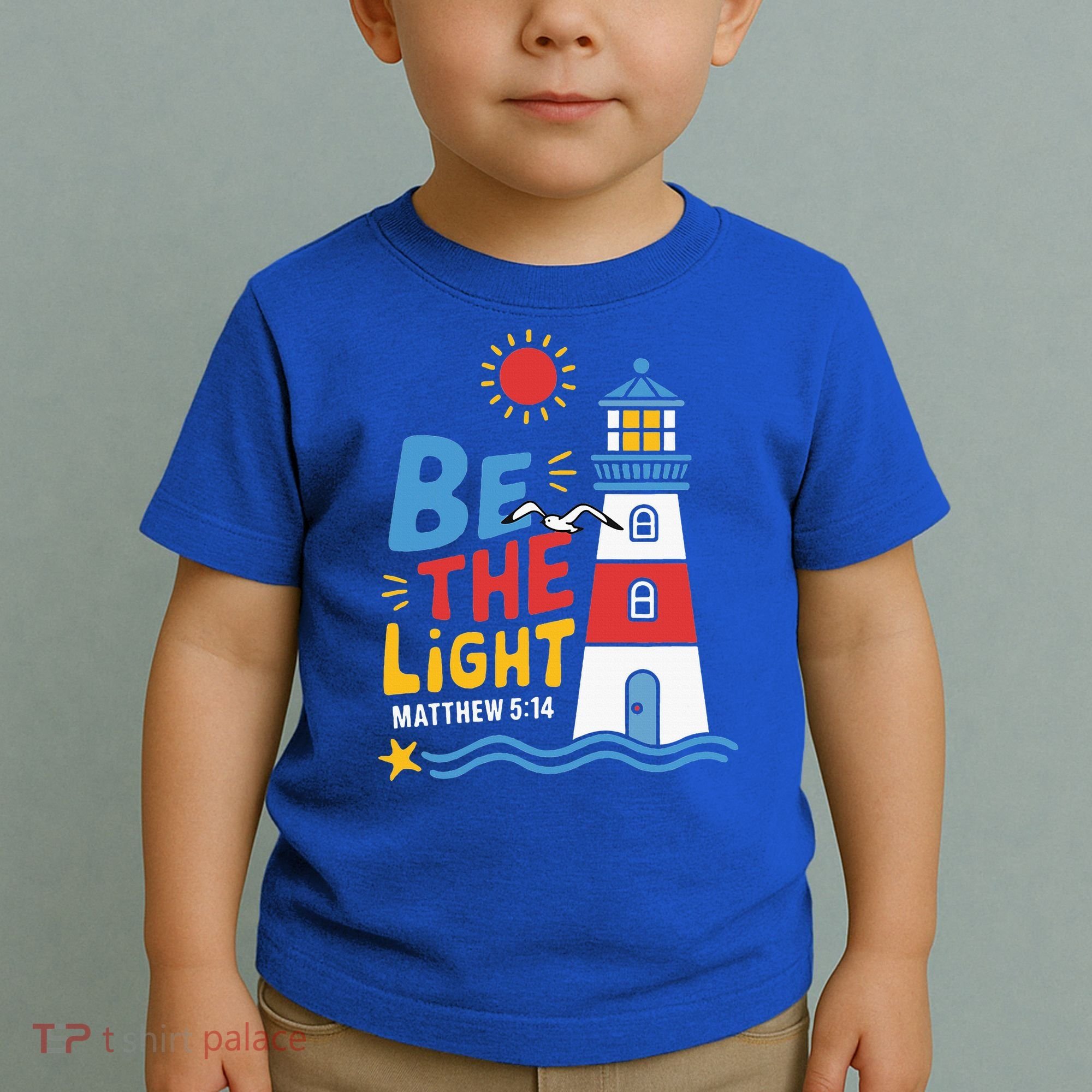 Casual Summer Lighthouse Bible verse Christian Toddler T-Shirt