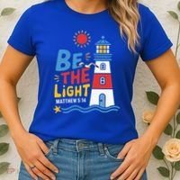 Casual Summer Lighthouse Bible verse Christian Women's T-Shirt thumb 2